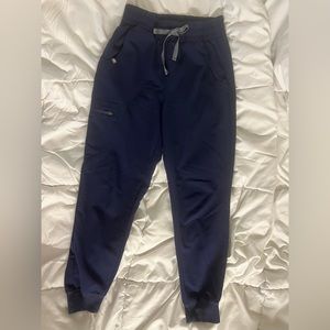 Figs High Waisted Zamora Jogger Scrubs NAVY XS petite ORIGINAL elastic waistband